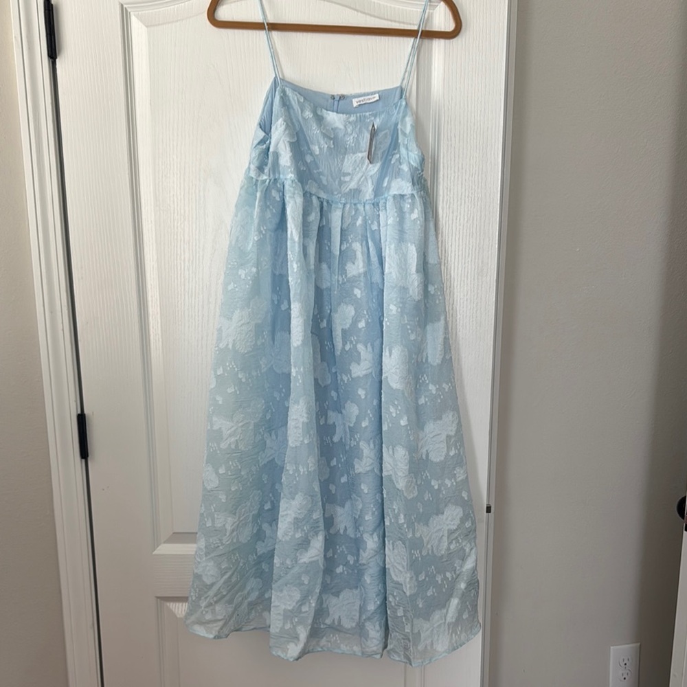Light Blue Floral Maxi Dress